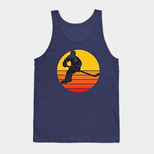 Vintage Ice Hockey Player Silhouette Tank Top